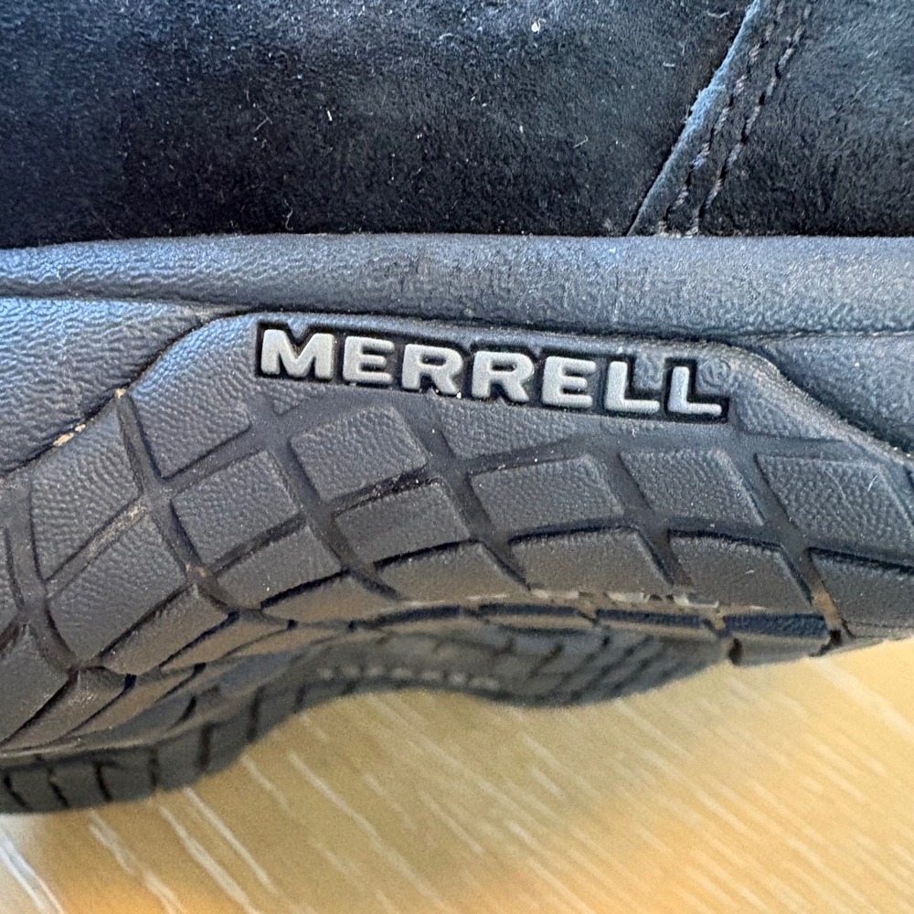 Merrell Encore Back Lace Black Suede Faux Fur Lined Boots J66482 Womens 6 - Picture 9 of 11